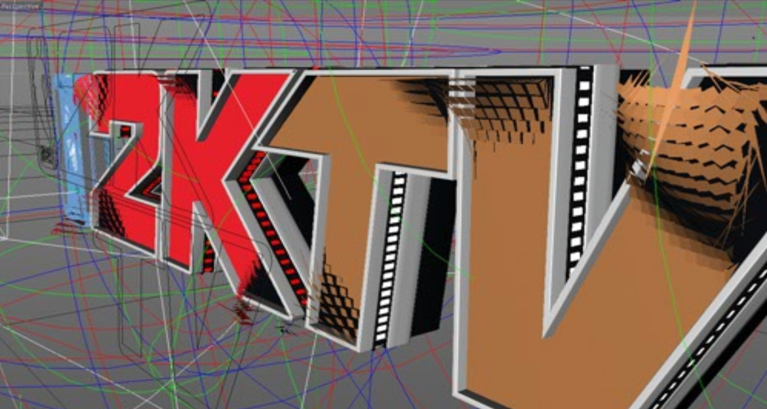 2KTV Episode 1 C4D wireframe branding